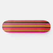 Vet gestreept skateboard - goud, rood en magenta (Horizontaal)