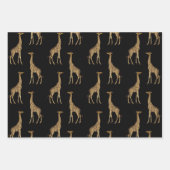 Vet Giraffe Gold en zwart Inpakpapier Vel (Voorkant)