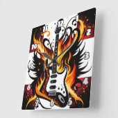 Vet gitaarontwerp met levendige kleuren vierkante klok (Hoek)