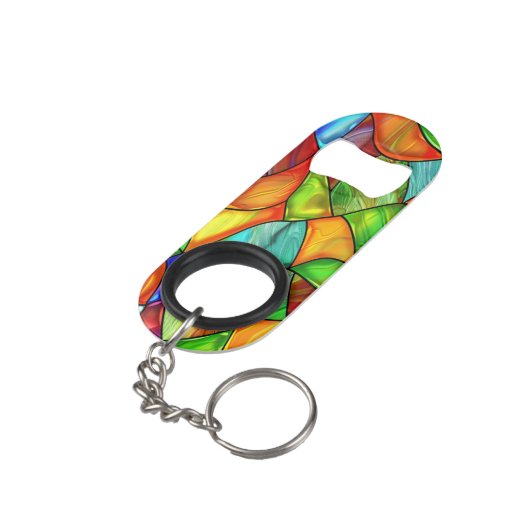 Vet Glas in lood ontwerp Mini Flessenopener (Achterkant Gekanteld)