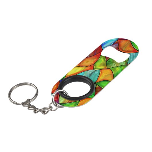 Vet Glas in lood ontwerp Mini Flessenopener (Voorkant Gekanteld)