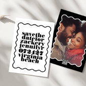 Vet golvend Lijst zwart wit QR code foto Save The Date