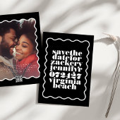 Vet golvend Lijst zwart wit QR code foto Save The Date