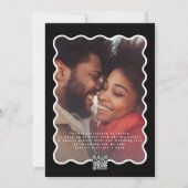 Vet golvend Lijst zwart wit QR code foto Save The Date (Achterkant)