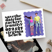 Vet golvende rand wit zwart QR code foto Save The Date