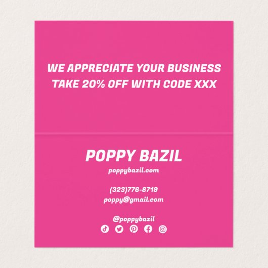 Vet golvende regenboog bestellen dank u korting kl visitekaartje (Binnenkant ongevouwen)