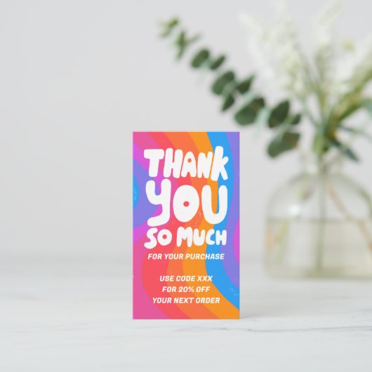 Vet golvende regenboog bestelling dank u sociale Q Visitekaartje (Staand voorkant)