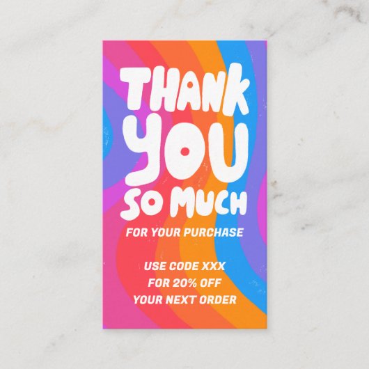 Vet golvende regenboog bestelling dank u sociale Q Visitekaartje (Voorkant)