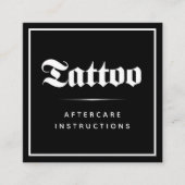 Vet gotisch Tattoo nazorginstructies Vierkante Visitekaartje (Voorkant)