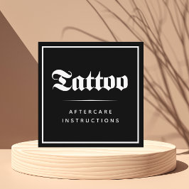 Vet gotisch Tattoo nazorginstructies Vierkante Visitekaartje
