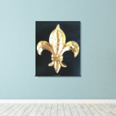 Vet Goud Fleur de lis print op zwart (Insitu (Houten vloer))
