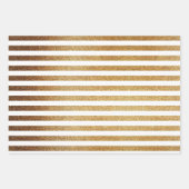 Vet goud glitter en witte strepen inpakpapier vel (Voorkant 3)