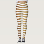 Vet goud glitter en witte strepen leggings (Voorkant)