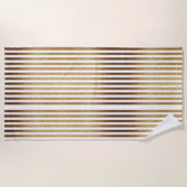 Vet goud glitter en witte strepen strandlaken (Voorkant)