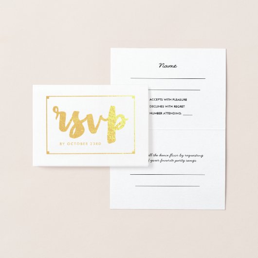 Vet Goud Handgeschreven RSVP Folie Kaarten (Display)