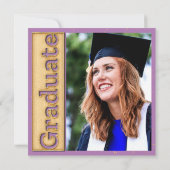 Vet Goud Lavendel Foto Afstuderen Afstuderen Parti Kaart (Achterkant)