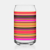 Vet Goud, Rood, Magenta & Gestreepte Glas Kan (Voorkant)