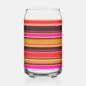 Vet Goud, Rood, Magenta & Gestreepte Glas Kan (Achterkant)