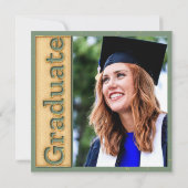 Vet Goud Sage Foto Afstuderen Afstuderen Partij Kaart (Achterkant)