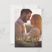 Vet Goud Save the Date Wedding Aankondiging (Voorkant)