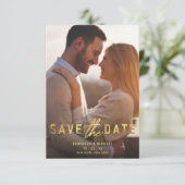 Vet Goud Save the Date Wedding Aankondiging (Staand voorkant)