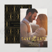 Vet Goud Save the Date Wedding Aankondiging (Voorkant / Achterkant)