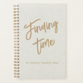 Vet Goud Script Typografie Gepersonaliseerd Ivoor Planner (Voorkant)