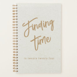 Vet Goud Script Typografie Gepersonaliseerd Ivoor Planner