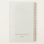 Vet Goud Script Typografie Gepersonaliseerd Ivoor Planner (Achterkant)