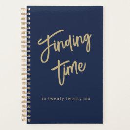 Vet goud script typografie marineblauw & goud planner