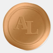 Vet Goud Seal Monogram Bruiloft Stickers (Voorkant)