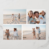 Vet Goud Typografie 5 Foto Vrolijk Kerstfeest Folie Feestdagenkaart (Achterkant)