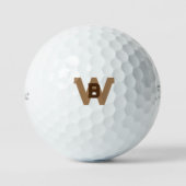 Vet Goud & Zwart Monogram Titleist Pro VI Golfballen (Voorkant)