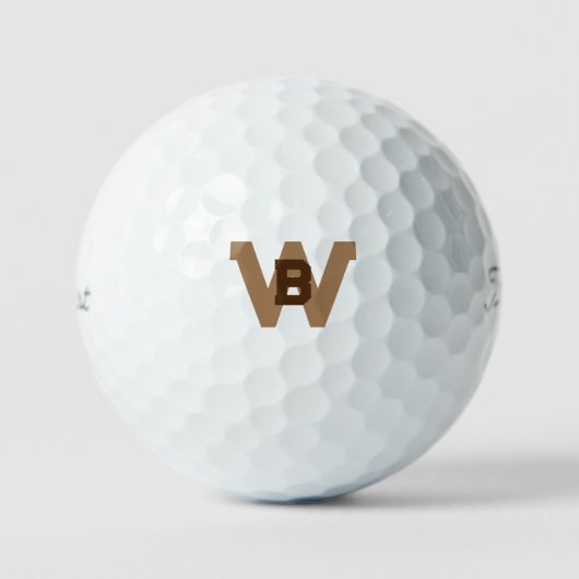 Vet Goud & Zwart Monogram Titleist Pro VI Golfballen (Voorkant)
