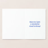 Vet, Gouden folie "42 JAAR OUD!" Verjaardag Kaart (Binnen)