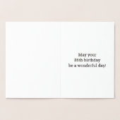Vet, Gouden folie "86 JAAR OUD!" Verjaardag Kaart (Binnen)