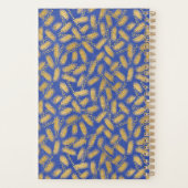 Vet gouden patroon op blauwe achtergrond planner (Achterkant)