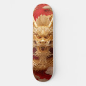 Vet Gouden & Rode Drakenhoofd Persoonlijk Skateboard (Voorkant)