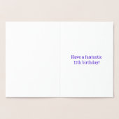 Vet, goudfolie "11 JAAR OUD!" Verjaardag Kaart (Binnen)