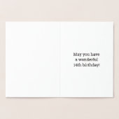 Vet, goudfolie "14 JAAR OUD!" Verjaardag Kaart (Binnen)