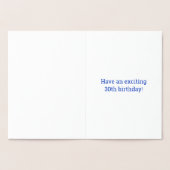 Vet, goudfolie "30 JAAR OUD!" Verjaardag Kaart (Binnen)