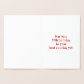 Vet, goudfolie "57 JAAR OUD!" Verjaardag Kaart (Binnen)