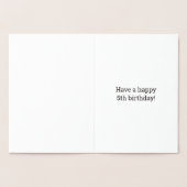 Vet, goudfolie "5 JAAR OUD!" Verjaardag Kaart (Binnen)