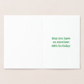 Vet, goudfolie "68 JAAR OUD!" Verjaardag Kaart (Binnen)