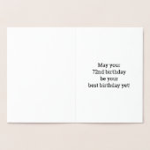 Vet, goudfolie "72 JAAR OUD!" Verjaardag Kaart (Binnen)