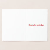 Vet, goudolie "1 JAAR OUD!" Birthday Kaart (Binnen)