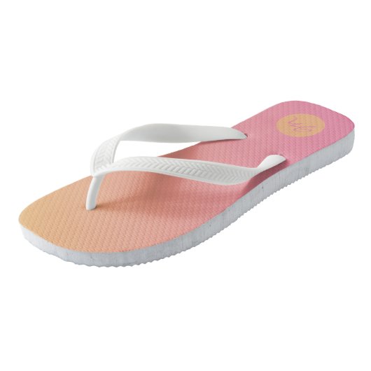 Vet Gradiënt Monogram Roze Geel zomer Teenslippers (Schuin)