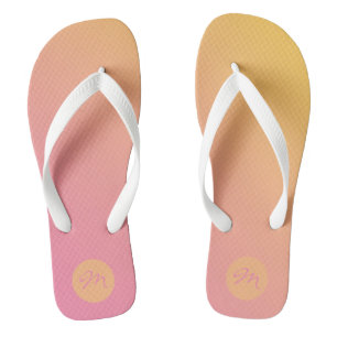Vet Gradiënt Monogram Roze Geel zomer Teenslippers