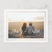 Vet gradiënt rand handgeschreven namen & foto-Sav Aankondigingskaart (Voorkant)