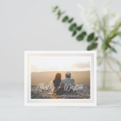 Vet gradiënt rand handgeschreven namen & foto-Sav Aankondigingskaart (Staand voorkant)